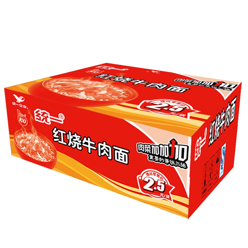 统一(GS) 红烧牛肉面(红烧味)方便面 煮面 103g*24袋装