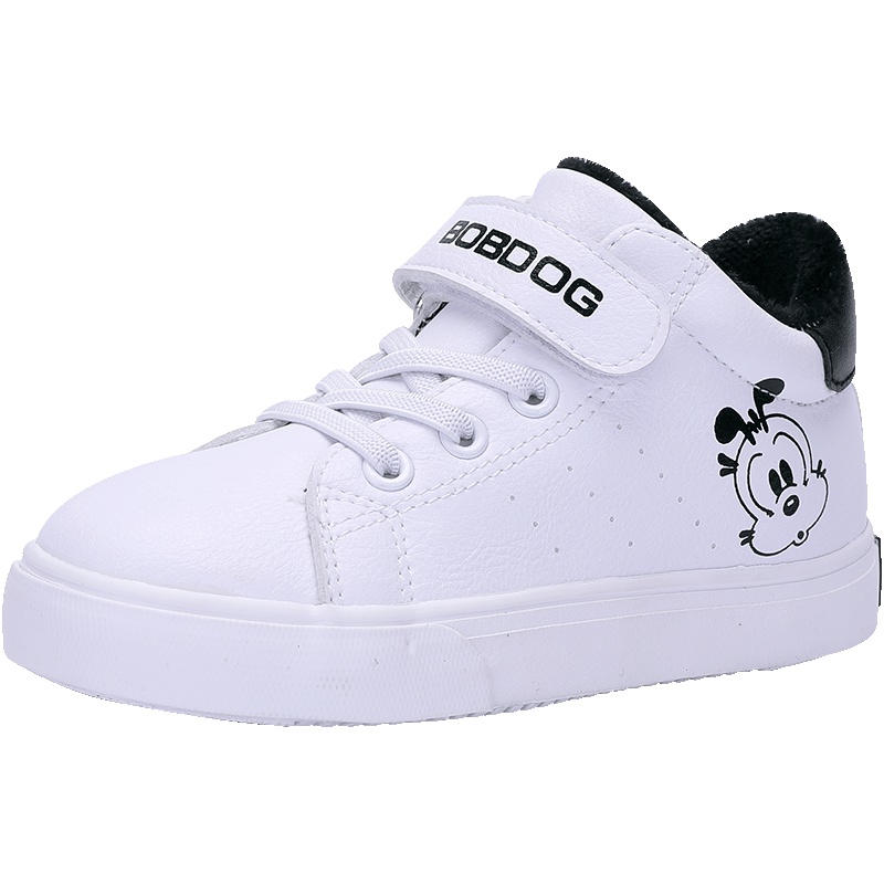 巴布豆童鞋儿童二棉鞋2018冬季韩版百搭休闲板鞋男童小白鞋