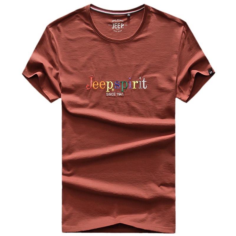 JEEP/吉普男装2019夏季新款宽松欧美潮流印花t恤男士圆领短袖