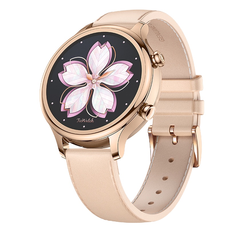 [TicWatch C2经典系列]北斗三星定位24小时心率NFC支付智能通知户外运动手表 苹果华为荣耀通用 玫瑰金