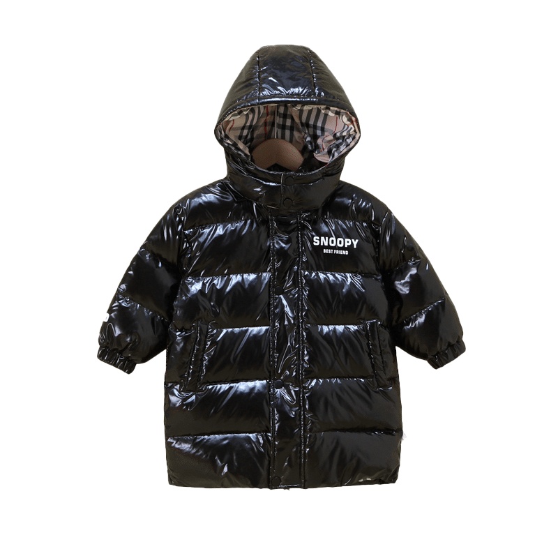 史努比(SNOOPY)儿童羽绒服加厚中长款冬季新款洋气中小童印花白鸭绒羽绒外套AF116