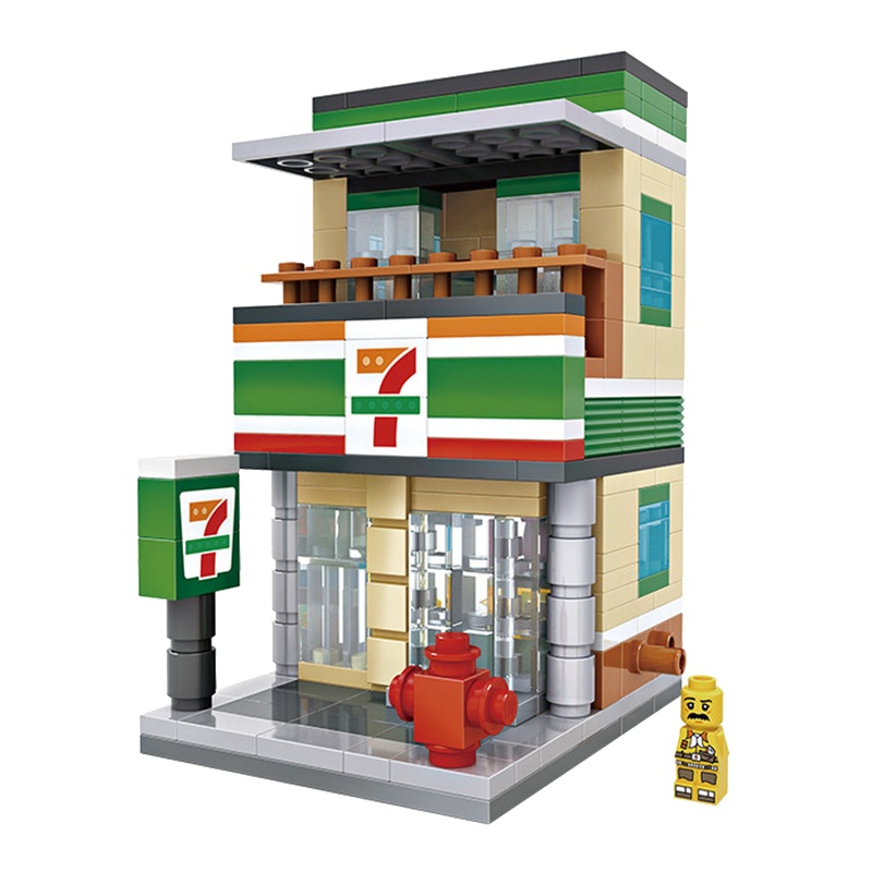 LOZ/俐智小颗粒积木迷你街景益智拼插女孩子拼装玩具房子1601便利店/286PCS