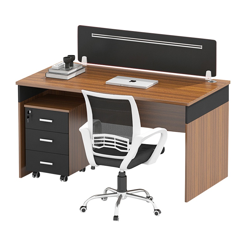 质凡简约现代单人办公桌椅组合员工位桌办公家具教师财务电脑桌带挡板