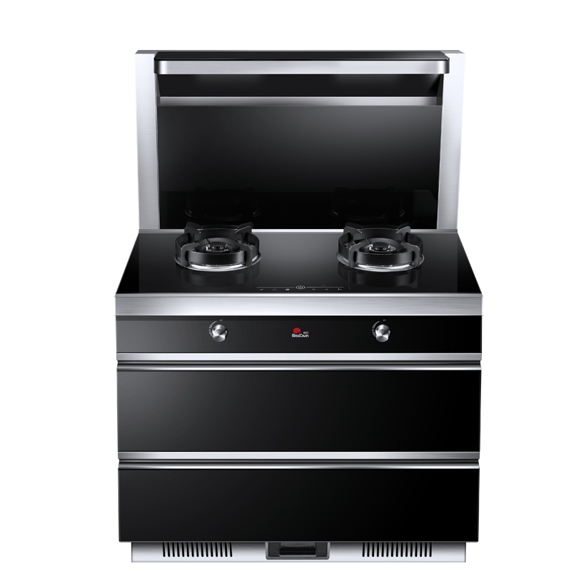 红日集成灶一体灶RSE01侧吸下排式集成灶电热自动清洗烟灶消套餐 一级能效 大吸力厨房抽油烟机燃气灶 天然气