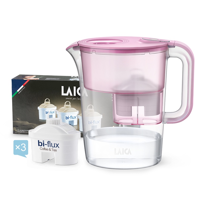 莱卡(LAICA) 滤水壶LA35EN-P 家用滤水壶过滤净水器 西西里系列3.5L樱花粉 茶咖专用进口滤芯 一壶四芯
