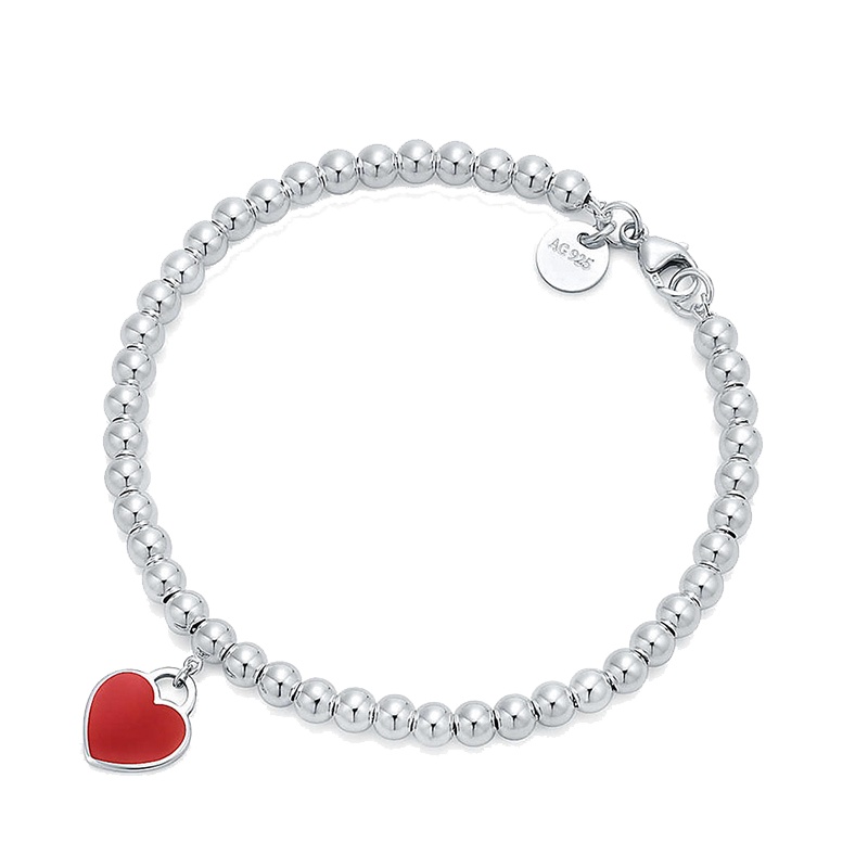 Tiffany&Co.:蒂芙尼经典款红心珠手链 S925银(链长可选)