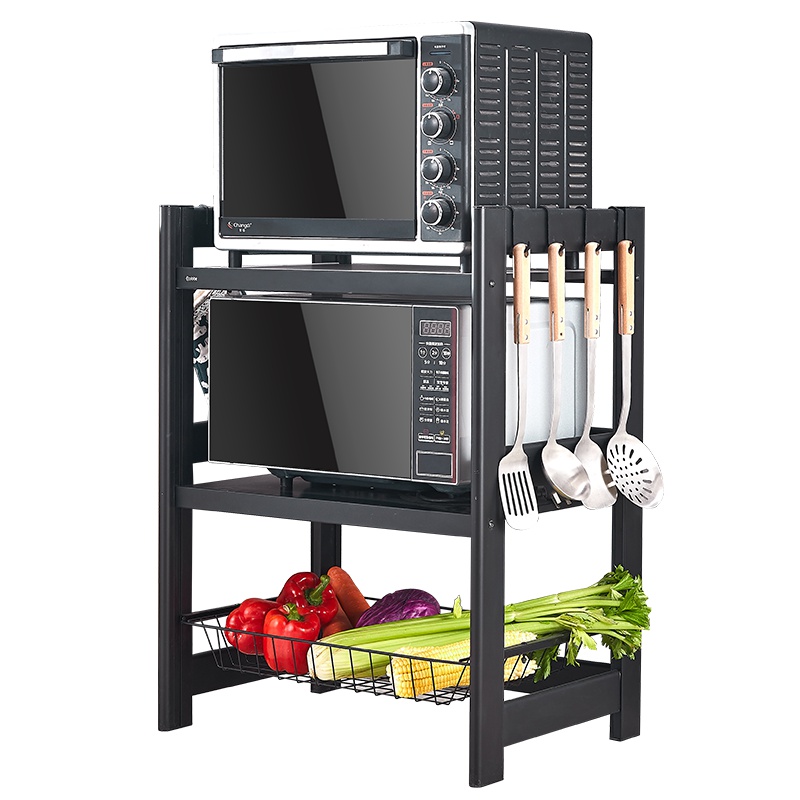 卡贝厨房微波炉置物架落地2层双层桌面烤箱架子橱柜台面调料收纳用品