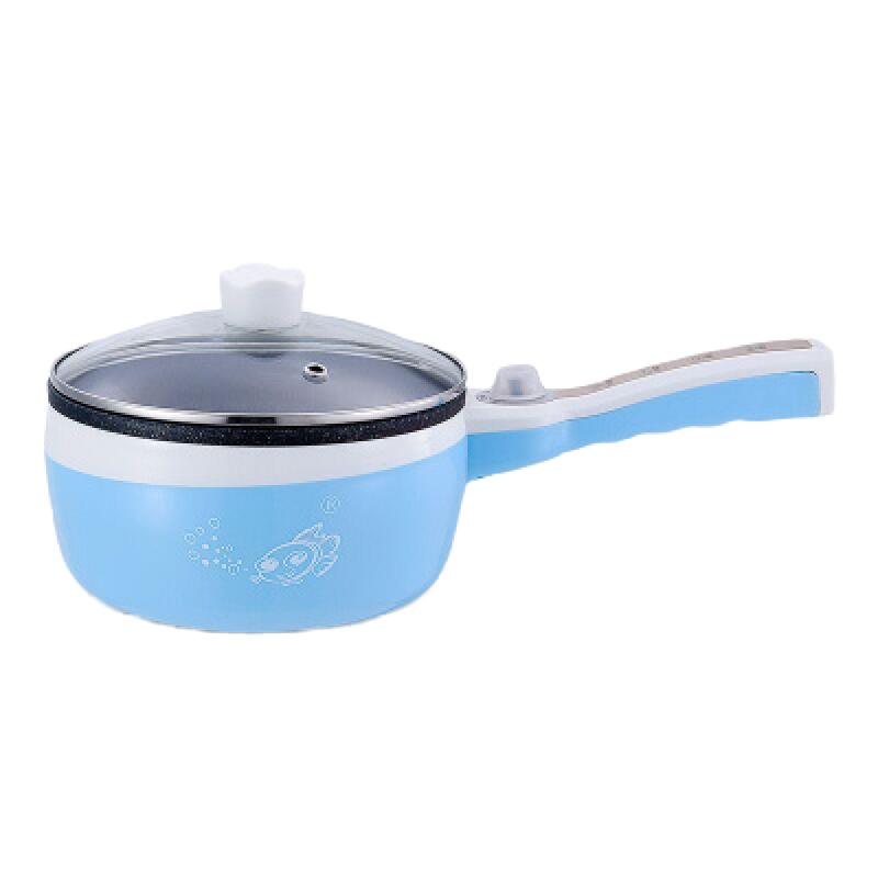 小电锅多功能学生宿舍寝室神器锅迷你小功率煮面锅黄金蛋电炒锅1-2人 蓝色加厚麦饭石不粘锅[无赠品]可煎炒