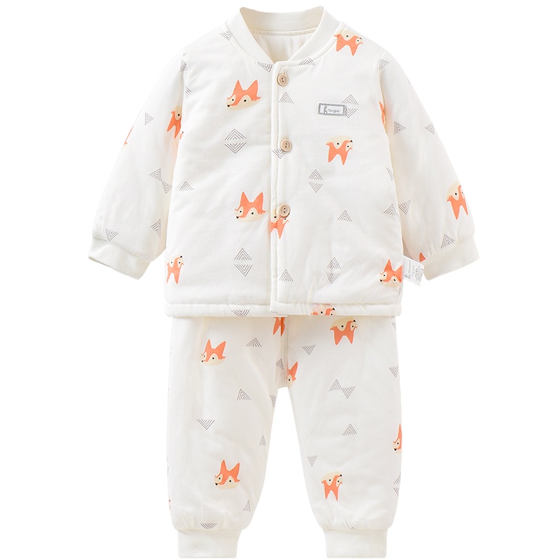 童泰秋冬新生儿衣服婴幼儿纯棉立领套装3-24月-3岁宝宝棉衣两件套