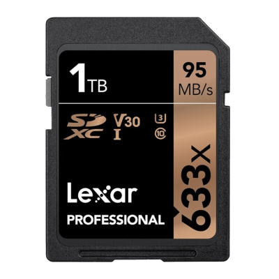 雷克沙(Lexar)1TB SD卡633X 高速U3 V30 读95MB/s 写70MB/s单反微单相机内存卡存储卡