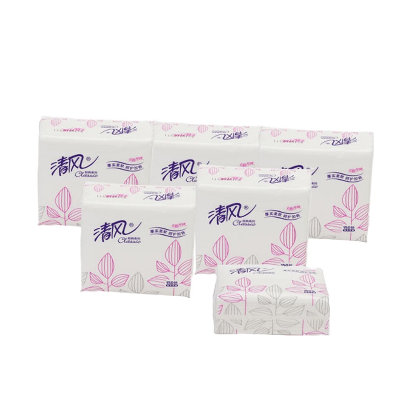 智企亿品 JH 抽纸 正方形小方抽 餐巾纸 150抽双层面巾纸 纸巾100包/箱 清风