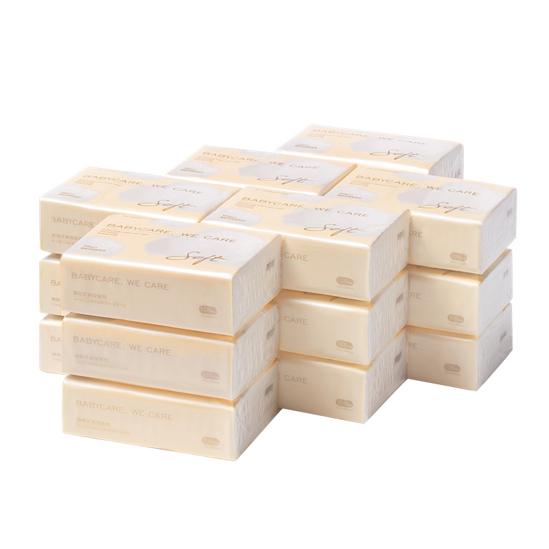 [新装升级]babycare婴儿云柔巾新生儿超柔纸巾保湿抽纸成人可用108抽*18包