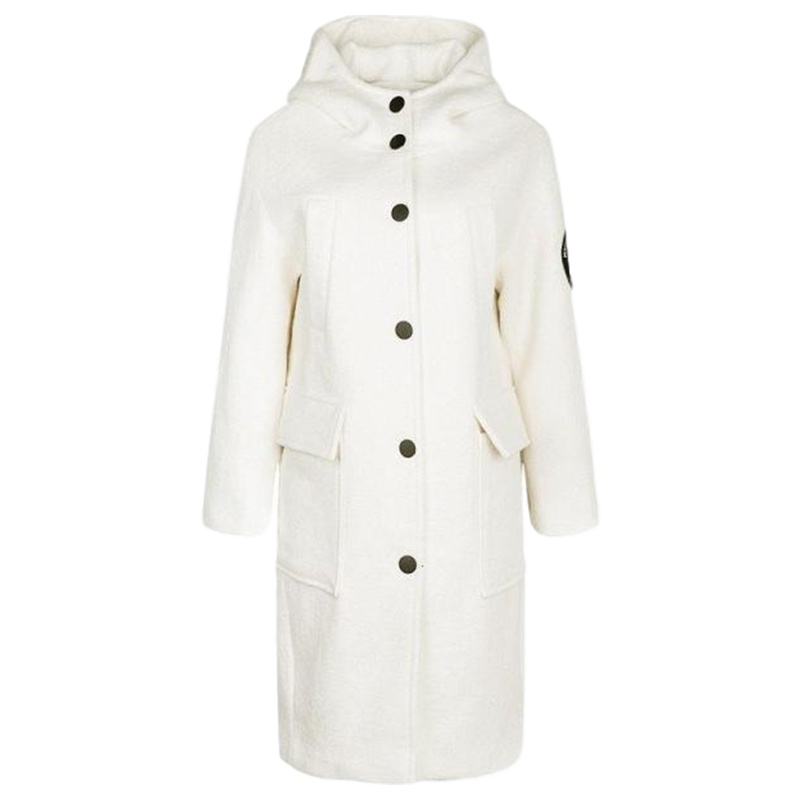 拉夏贝尔Puella秋冬女装羊毛呢大衣女中长款连帽呢子外套20011563