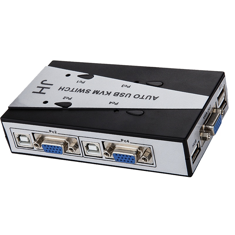 晶华 K201UM-X 2 进1出KVM切换器 USB手动KVM 电脑显示器共享器