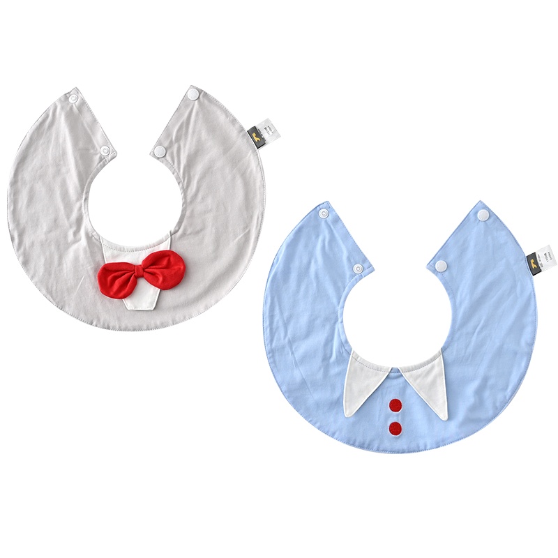 童泰四季婴幼儿男女宝宝用品配饰纯棉按扣小围嘴口水巾两件装