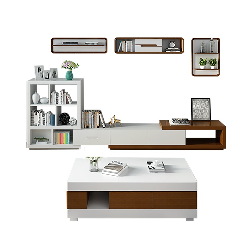 A家家具茶几 茶几电视柜组合 客厅简约现代电视柜组合大储物空间木质 DB1606