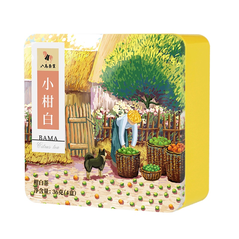 八马茶叶 柑柑好小柑白 新会柑皮白茶分享装36g