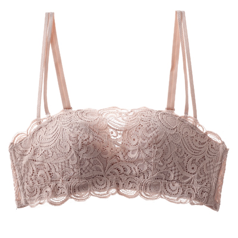 歌瑞尔性感蕾丝小胸聚拢无钢圈少女内衣防走光抹胸式文胸190759A