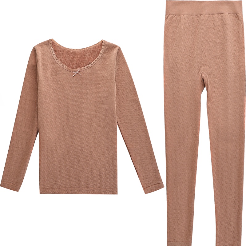 俞兆林保暖内衣女加厚加绒套装自发热美体秋衣秋裤内穿紧身秋冬季打底衫