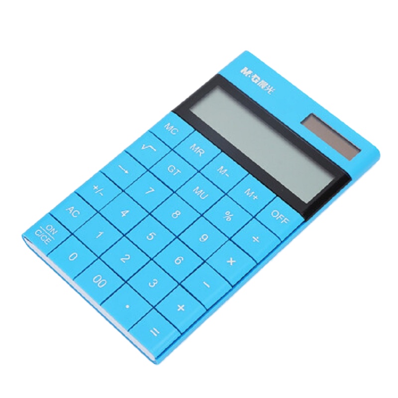 [精选]晨光(M&G)ADG98719 时尚蓝色无缝按键平板式计算器 双电源