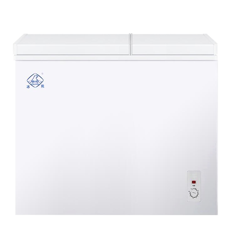 冰熊 158升 家用商用一级能耗节能小冰柜迷你卧式冷藏冷冻双温双箱冷柜