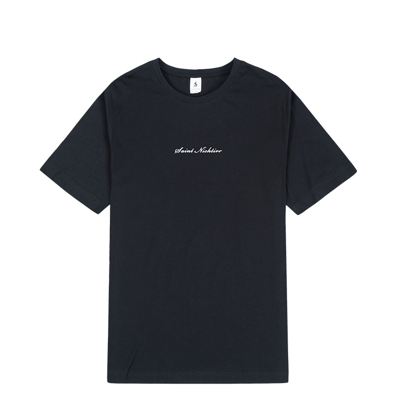 Saint Nichtirr春夏上新印花logo纯色棉男女情侣圆领T恤