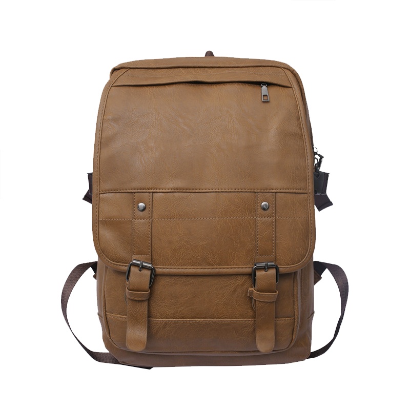 新款双肩包男士PU皮背包商务休闲女士双肩背包旅行电脑包学生书包