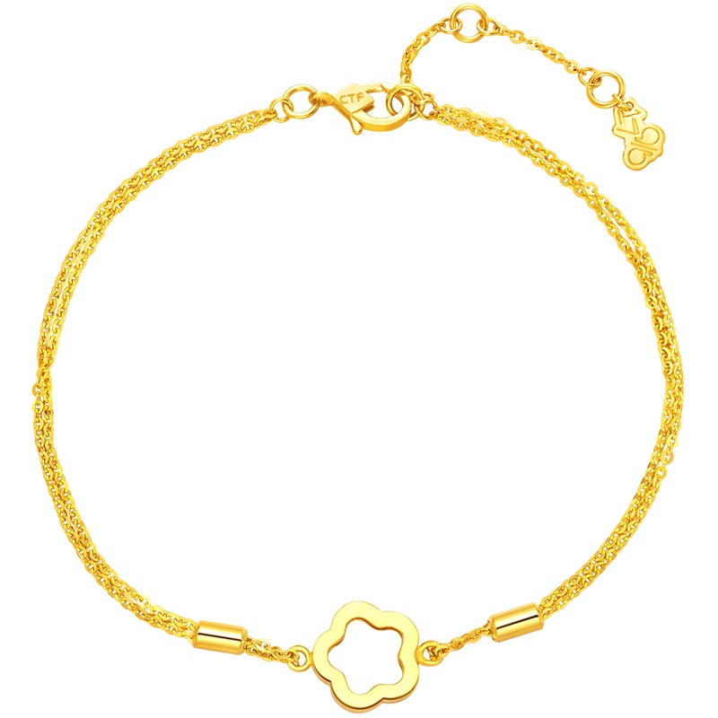 周大福17916系列精致时尚花形22K金手链E122272