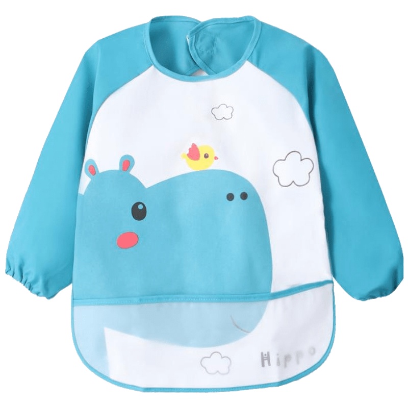 KIDS MAM&DAD秋冬长袖儿童吃饭罩衣防水画画衣幼儿园反穿衣 宝宝罩衣