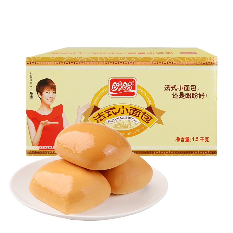 盼盼法式小面包 早餐饼干糕点整箱装奶香味 1500g/箱