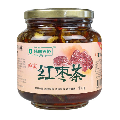 [进口]韩国进口冲饮韩国农协蜂蜜红枣茶1kg果味休闲下午茶果酱