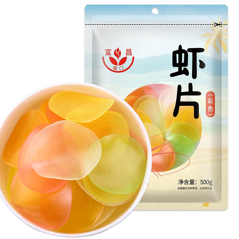富昌虾片500g 怀旧零食 膨化食品 油炸干吃