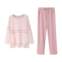 安之伴针织双层素色长袖情侣套装8193172164740M