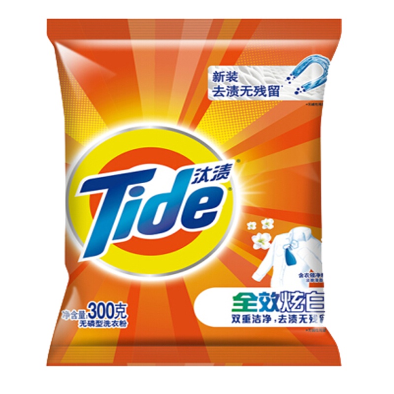 汰渍 全效炫白洗衣粉 淡雅清香 300g (单位:件)