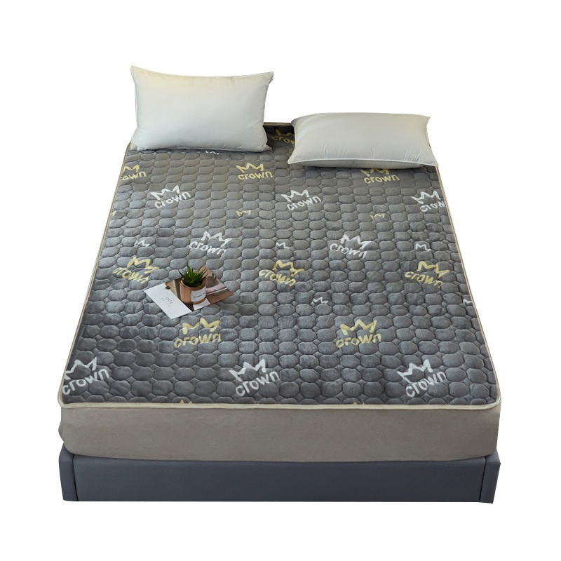 床垫床褥子 加厚防滑法兰绒床垫床褥子双人榻榻米可折叠垫被学生宿舍床垫双面设计四季可用床垫子