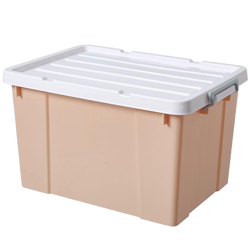 加厚透明塑料收纳箱特大号衣服被子玩具储物箱零食整理箱子收纳盒 俏丽粉[加厚款] 小号180:长24宽18高16厘米