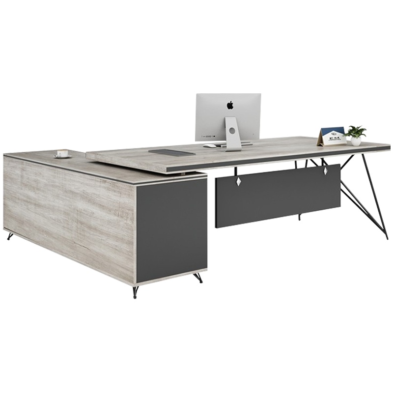 创世人 办公家具老板桌办公主管经理桌办公桌老板简约现代书桌大班台总裁桌工业风