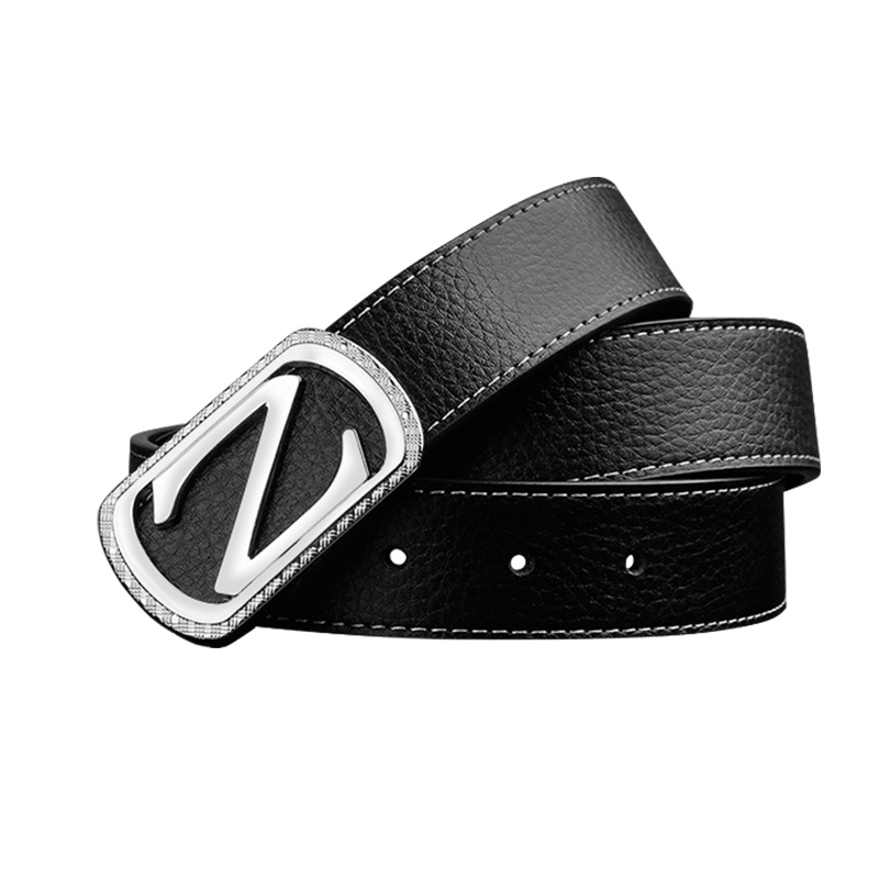 【顺丰配送】padieoe帕迪欧皮带男士牛皮平滑扣腰带男纯裤带韩版潮商务休闲中青年潮流