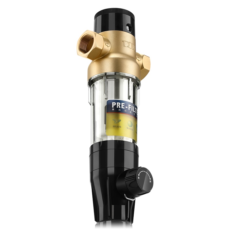 特洁恩(tjn)前置过滤器家用反冲洗净水器全屋自来水过滤器DF25尊享 4吨大流量中央净水机 无需换芯 加厚铜头