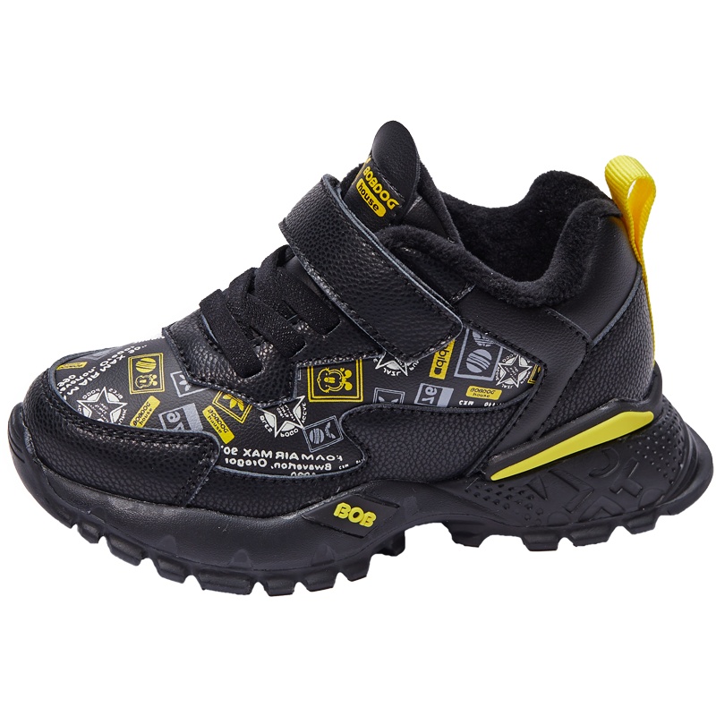 巴布豆house儿童童鞋二棉鞋冬季新款男童运动鞋加绒加厚女童鞋子