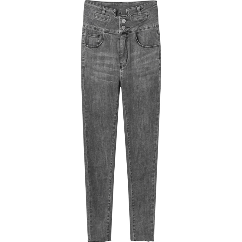 OtherMix高腰显瘦牛仔裤女初夏季2021年新款韩版小脚铅笔紧身裤子