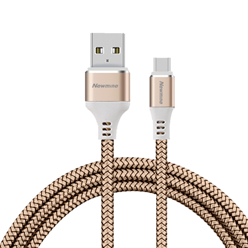 纽曼(Newmine)Type-C连接线BZT5金色尼龙编织+高品质纯铜线芯 华为 OPPO vivo适用长度1.0米