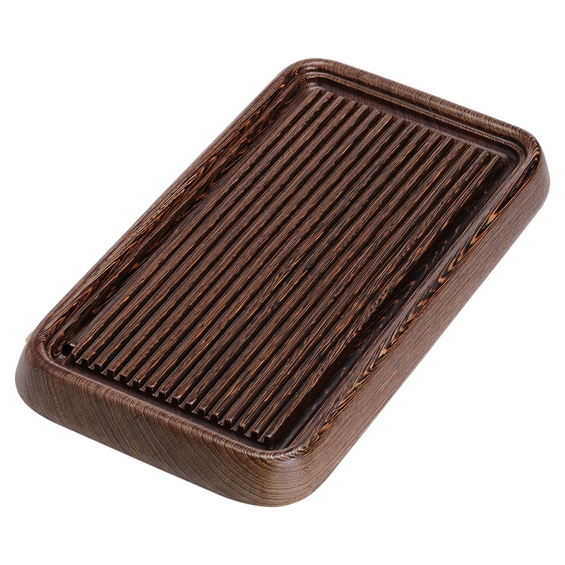 苏氏陶瓷 SUSHI CERAMICS 电木款整块鸡翅木茶盘行云流水可干泡可排水功夫茶具泡茶台茶托50*27.7cm