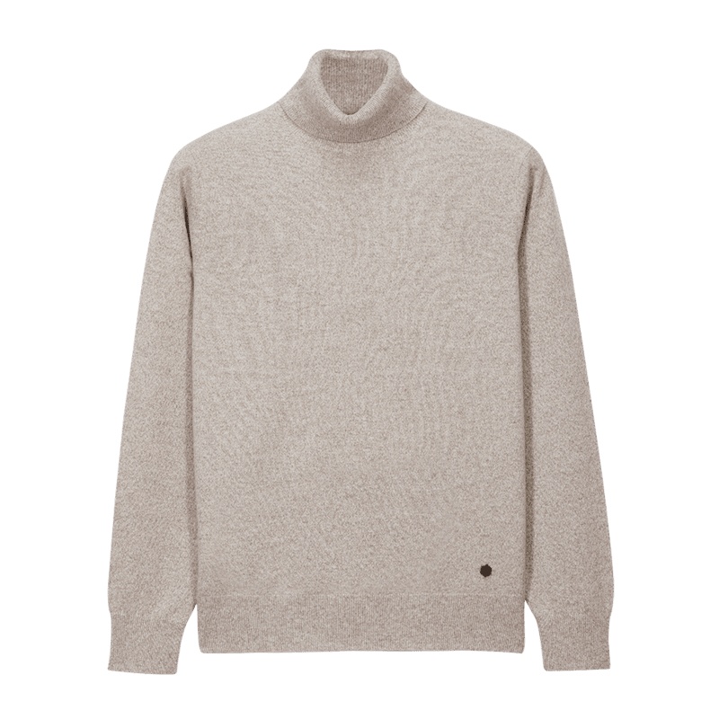 鄂尔多斯ERDOS 秋冬高领保暖纯山羊绒舒适百搭羊绒衫男士针织衫/毛衣