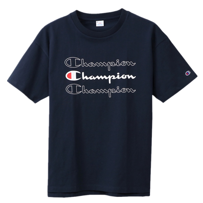 Champion冠军短袖男女草写logo字母情侣半袖
