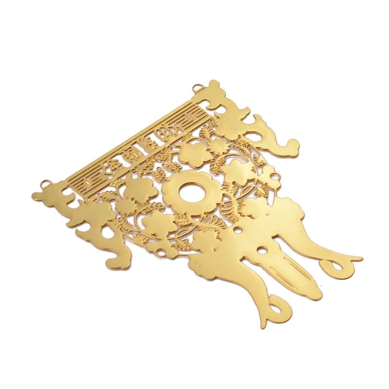 国家宝藏 礼物文创金瓯记简铜书签 复古-黄色