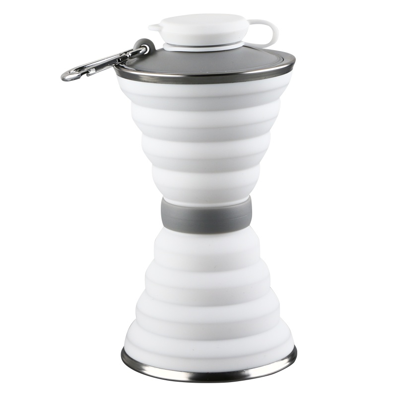 鸣顺折叠水杯硅胶便携式可伸缩折叠杯装沸水旅行随行杯大容量压缩杯