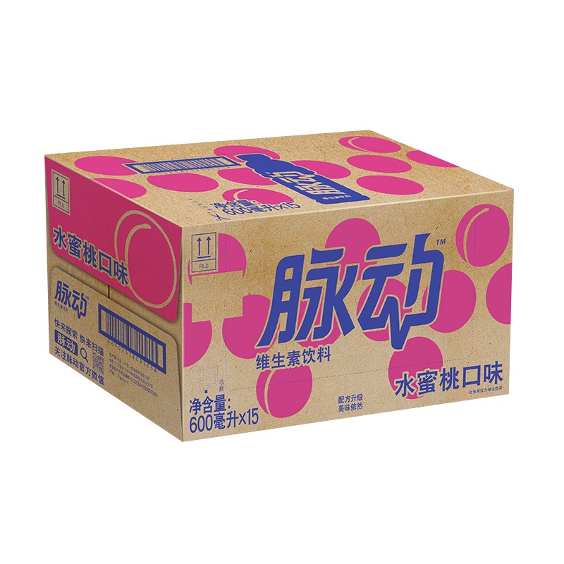 脉动 低糖维生素运动功能饮料 桃子口味 600ml*15瓶/箱