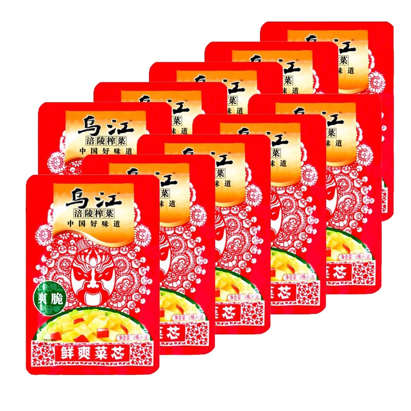 乌江榨菜鲜爽菜芯80g*20 20袋优惠装 鲜爽无比 榨菜酱菜下饭菜面条泡面包子好搭档 吃饭拌面 居家常备