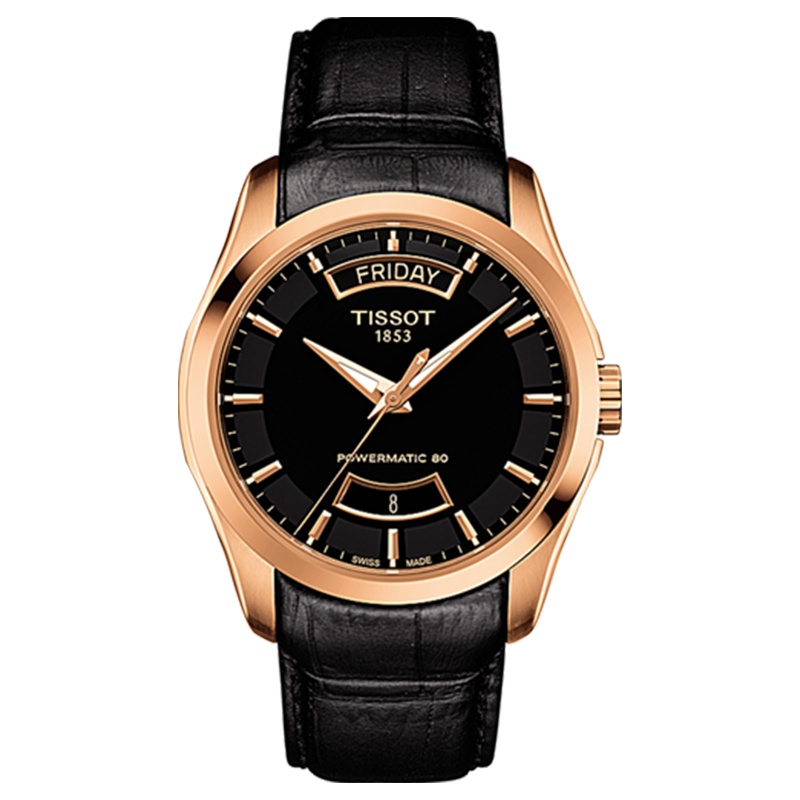 天梭(TISSOT)瑞士手表 库图系列日历窗格皮带男士机械表T035.407.36.051.01